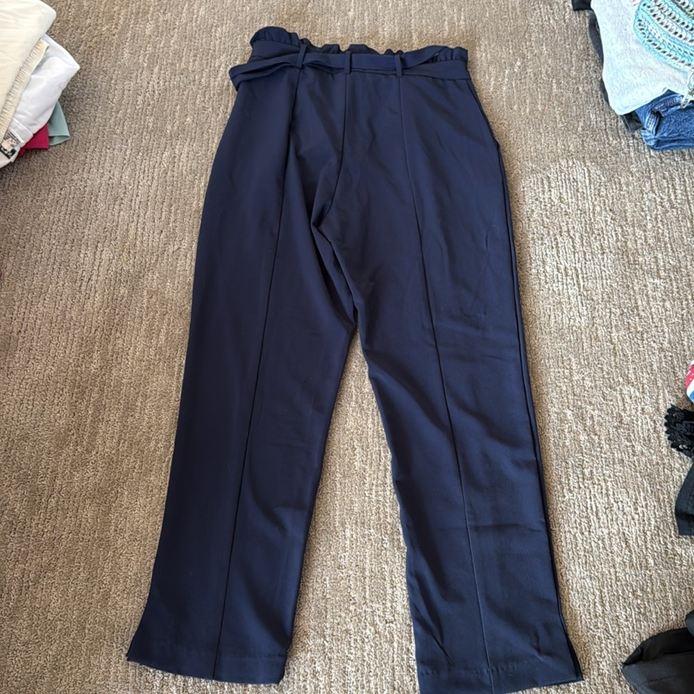 Navy Blue High Rise Trousers - Picture 7 of 8